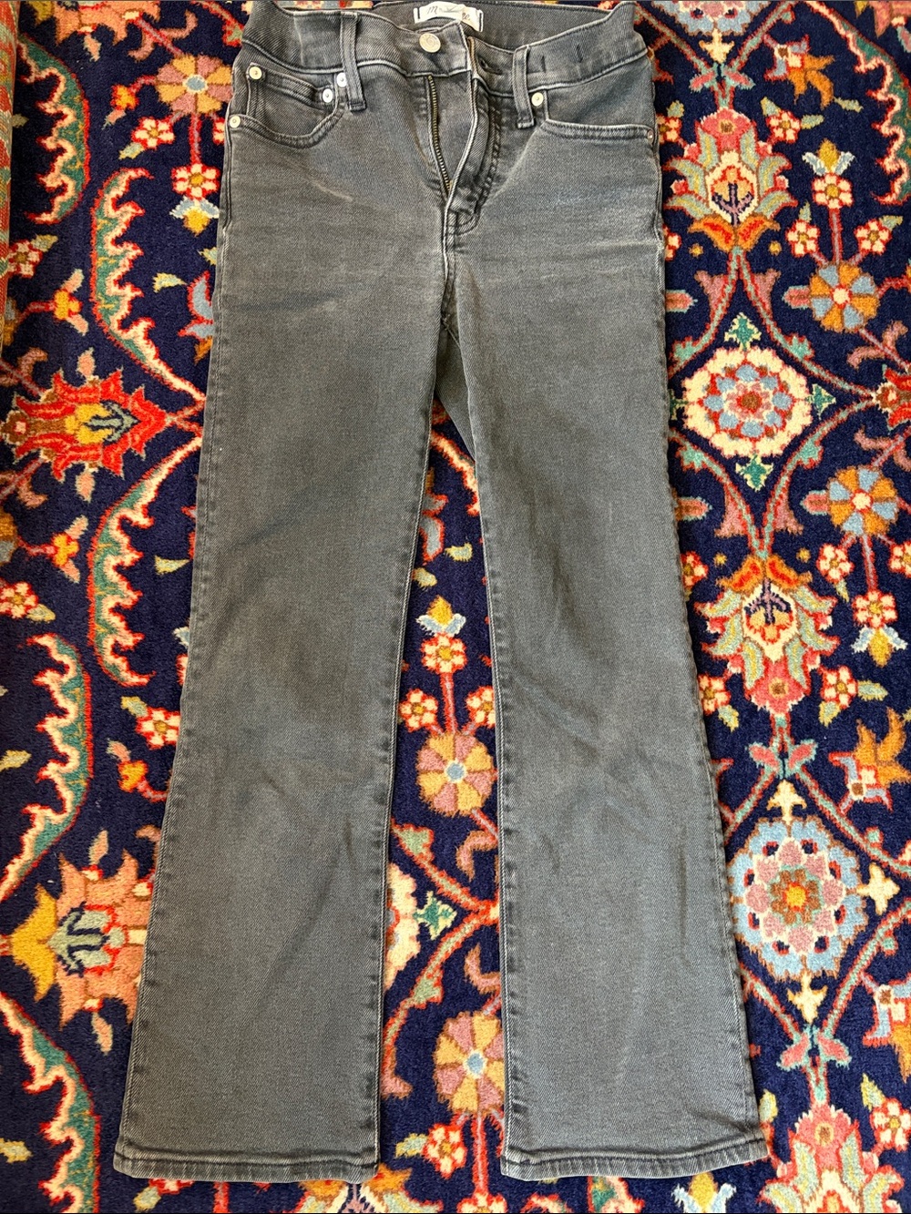 Madewell Faded Charcoal Cali Demi Boot Flare Jeans
